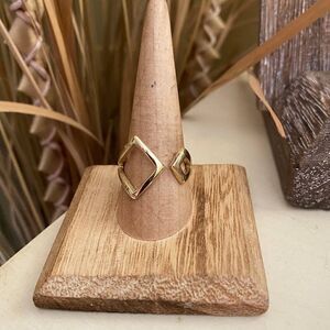 IP Gold Stainless Steel Art Deco Ring Size 8,10